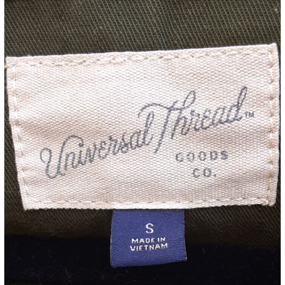 Womens Small Jacket Universal‎ Thread Olive Green Utility Coat Full Zip/Pockets - Picture 4 of 9